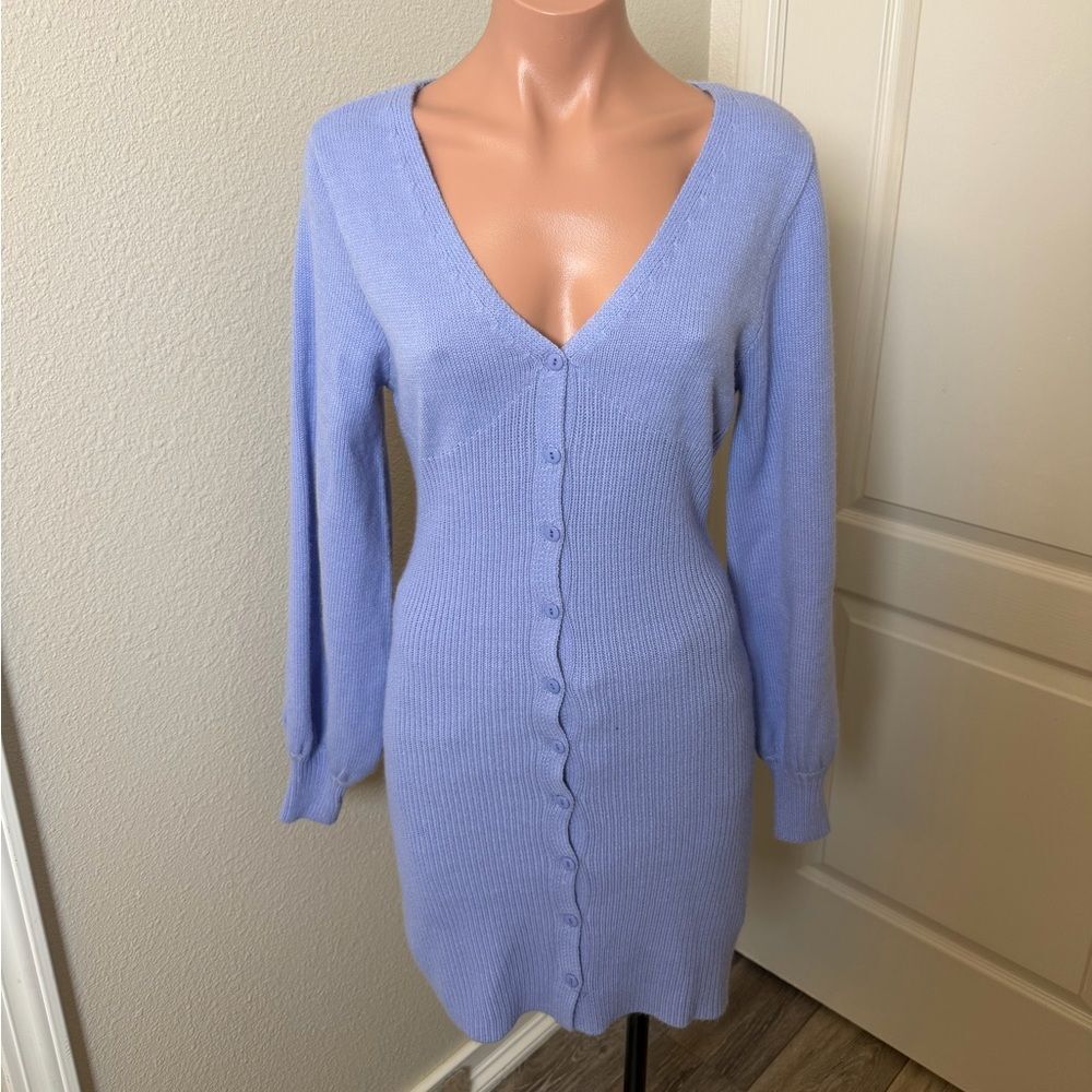 In The Style Lavender Button-Up Knit Dress Sz 10/12